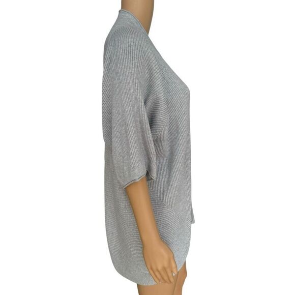 Chico’s Ribbed Coolmax Cardigan open front cotton blend size 1 or M - Picture 2 of 7